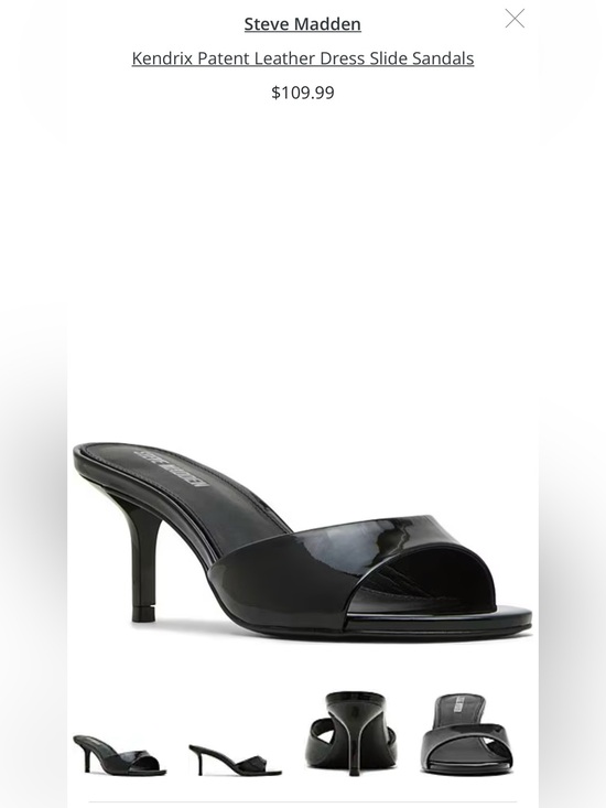 Steve Madden Shoes - Steve Madden Black Patent Open-Toe Mid Heel Mule
